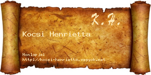 Kocsi Henrietta névjegykártya